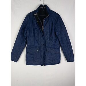 Barbour Cavalry Polarquit Jacket Womens 10 Navy Full Zip Outdoor Logo Fleece
